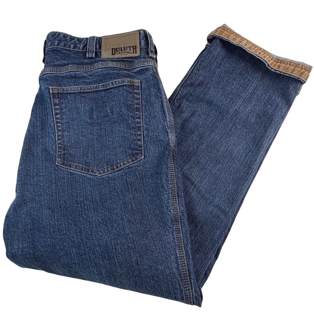 Duluth Trading Co Flex Ballroom Jeans Mens 36x32 Dark Wash Denim Work Pants